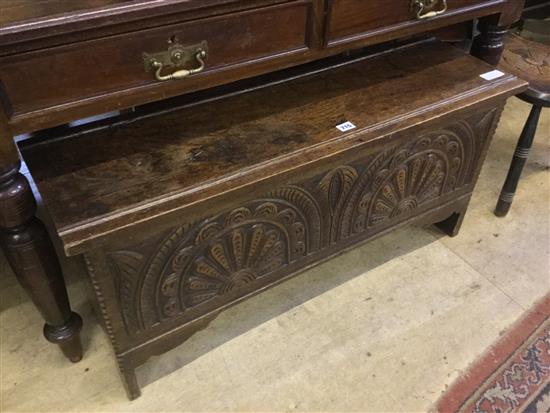 Small carved oak coffer